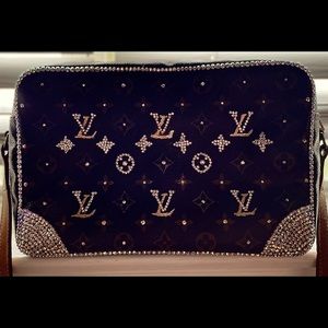 Authentic LOUIS VUITTON partially strassed monogram canvas Trocadero Bag